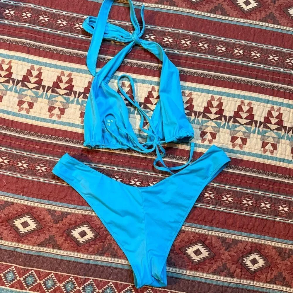 Frankie's Bikinis Vibrant Blue Bikini Set